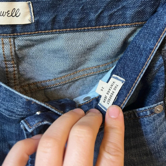 Madewell Perfect Vintage Metallic Tuxedo Stripe Jeans, size 26 - Picture 2 of 5